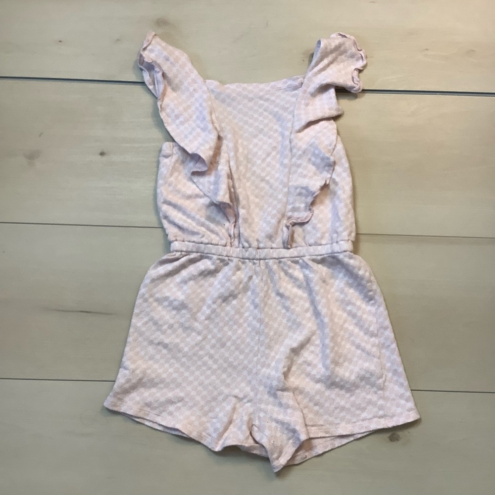 Girls Kids Harper Canyon Pink Pastel Flower Pattern Ruffle Jumper Spring